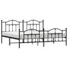vidaXL Metal Bed Frame without Mattress with Footboard Black 193x203cm