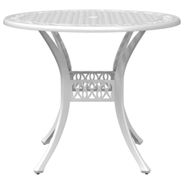 vidaXL 3 Piece Bistro Set White Cast Aluminium