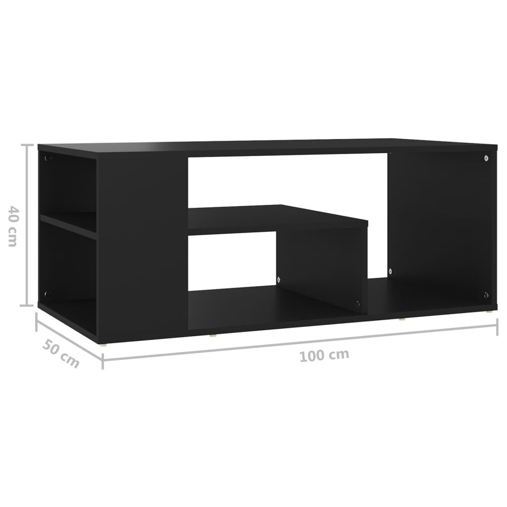 vidaXL Coffee Table Black 100x50x40 cm Engineered Wood