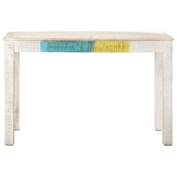 vidaXL Dining Table White 120x60x76 cm Solid Mango Wood