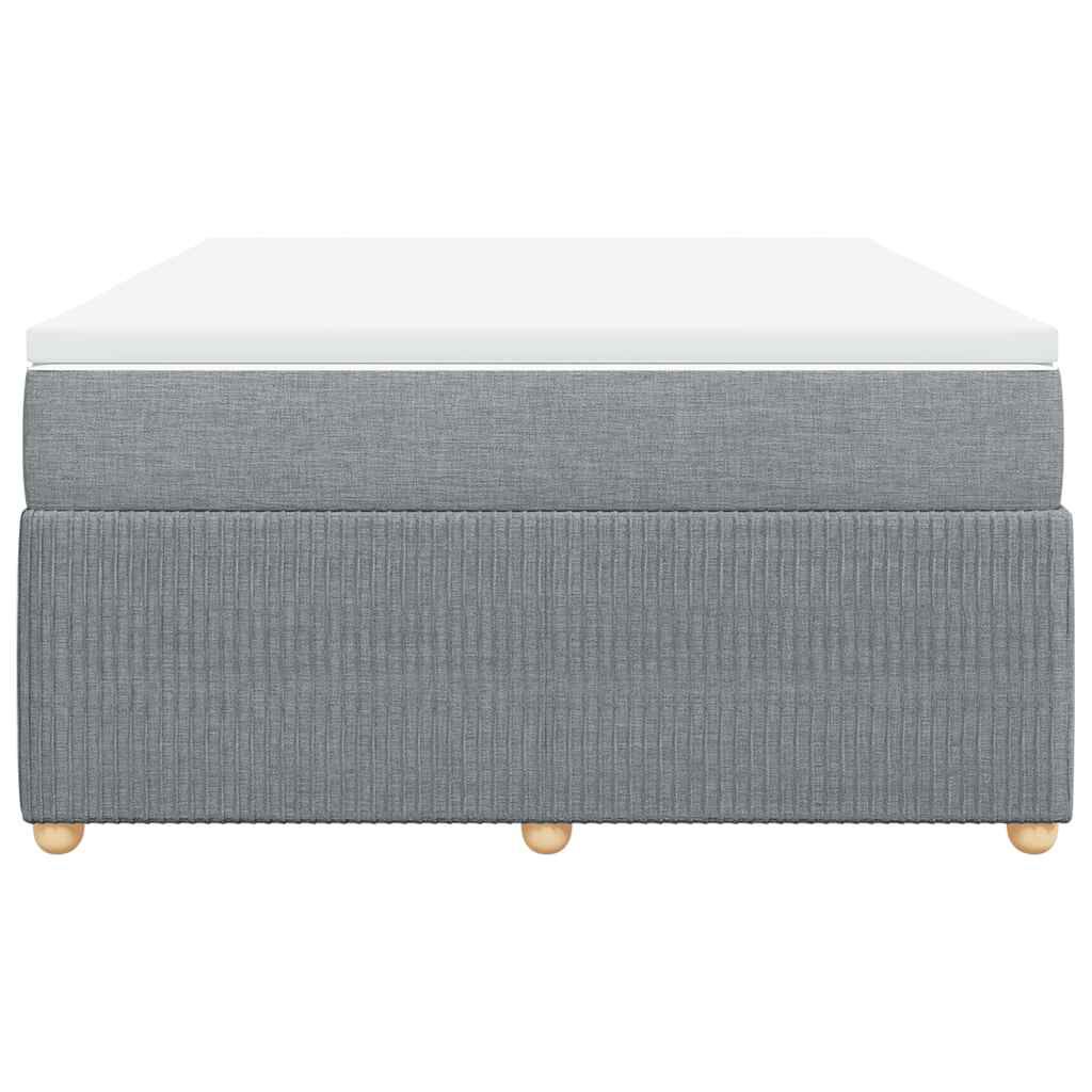 vidaXL Box Spring Bed with Mattress Light Grey Queen Fabric