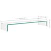 vidaXL TV Stand/Monitor Riser Glass Clear 110x30x13 cm