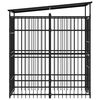 vidaXL Outdoor Dog Kennel with Roof Steel 1.84 m&sup2;