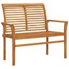 vidaXL Garden Bench with Green Cushion 112 cm Solid Teak Wood