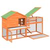 vidaXL Rabbit Hutch Brown 185.5x60.5x109.5 cm Solid Wood Pine