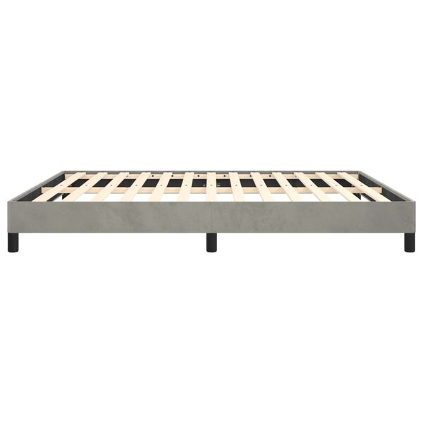 vidaXL Bed Frame without Mattress Light Grey King Velvet (US Only)