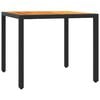 vidaXL 3 Piece Garden Dining Set with Cushions Black Poly Rattan