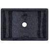 vidaXL Bathroom Vanity Cabinet with Black Marble Sinks Solid Wood Teak