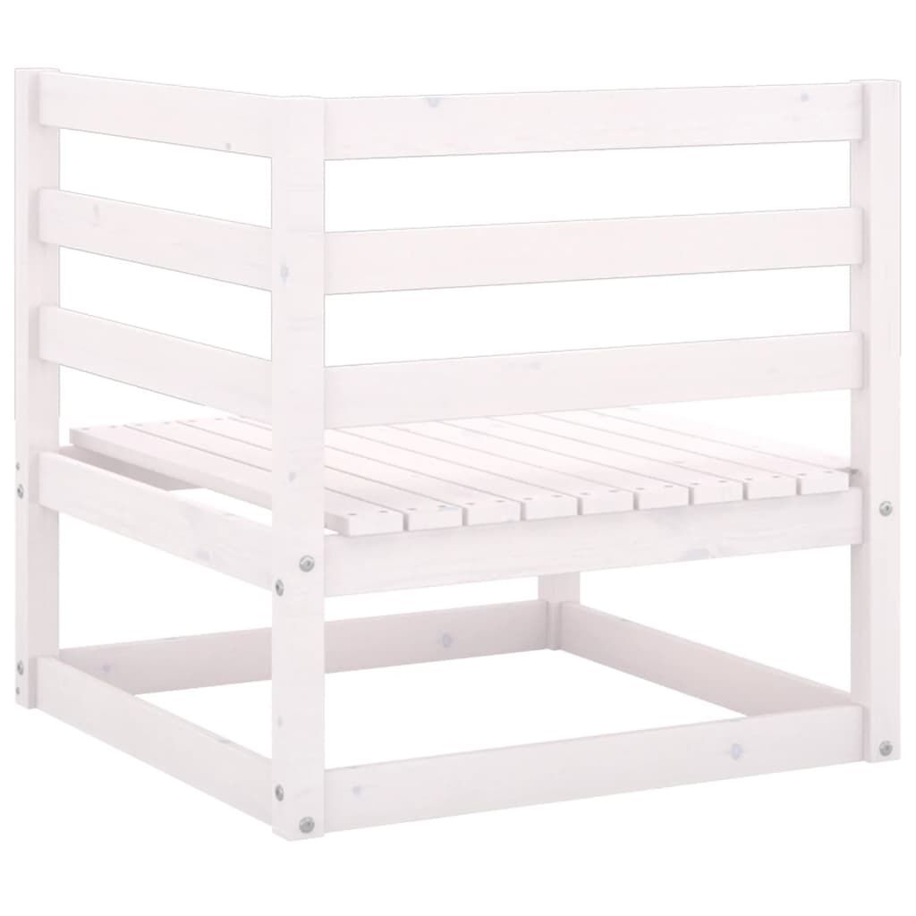 vidaXL Garden 2-Seater Sofa with Cushions White Solid Pinewood