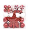 vidaXL 64 Piece Christmas Bauble Set Red and White