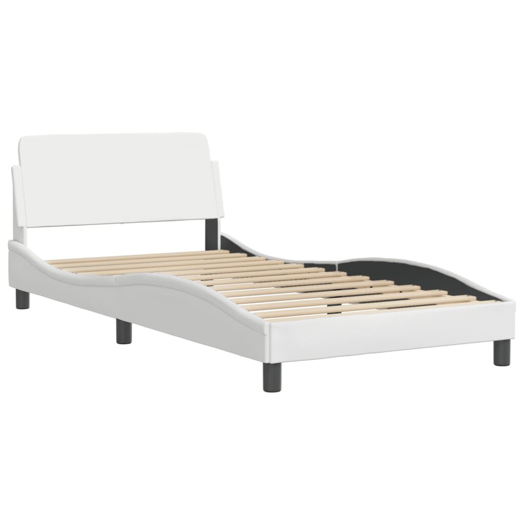 vidaXL Bed Frame without Mattress White 100x190 cm Faux Leather