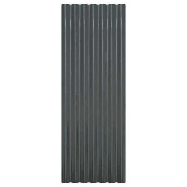 vidaXL Roof Panels 12 pcs Powder-coated Steel Anthracite 100x36 cm