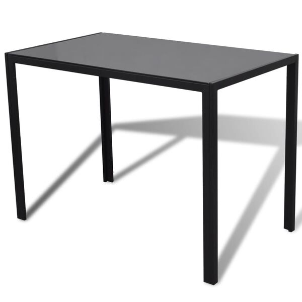 vidaXL Five Piece Dining Table and Chair Set Black and White