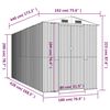 vidaXL Garden Shed Dark Brown 192x440x223 cm Galvanised Steel