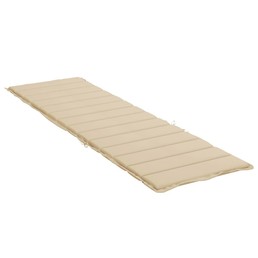 vidaXL Sun Lounger Cushion Beige 200x50x3cm Oxford Fabric
