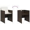 vidaXL 15 Piece Garden Dining Set with Cushions Brown Poly Rattan