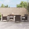 vidaXL 5 Piece Garden Dining Set with Cushions Brown Poly Rattan