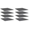 vidaXL Bookshelf Boards 8 pcs High Gloss Grey 40x50x1.5 cm Engineered Wood