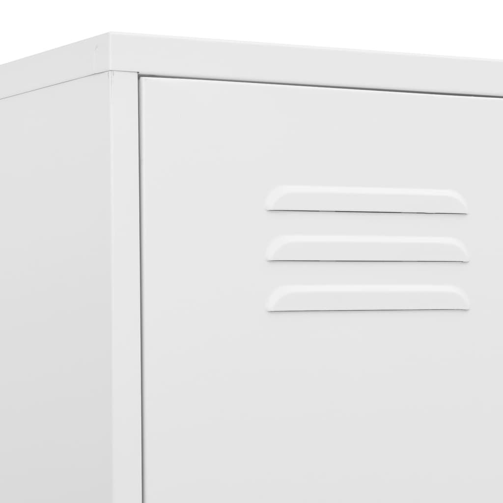 vidaXL Locker Cabinet White 35x46x180 cm Steel