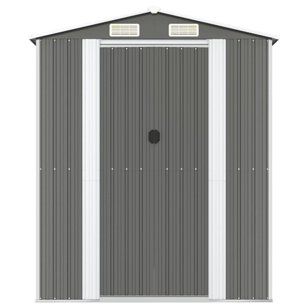 vidaXL Garden Shed Light Grey 192x1021x223 cm Galvanised Steel