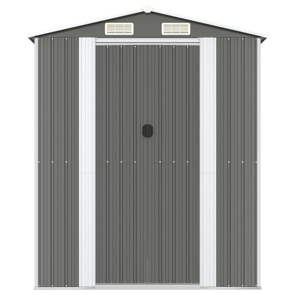 vidaXL Garden Shed Light Grey 192x1021x223 cm Galvanised Steel
