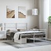 vidaXL Metal Bed Frame without Mattress with Footboard White 150x200cm