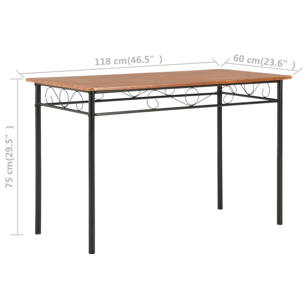 vidaXL 5 Piece Dining Set MDF and Steel Brown