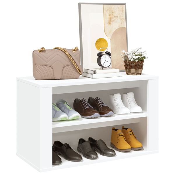 vidaXL Shoe Rack White 75x35x45 cm Engineered Wood