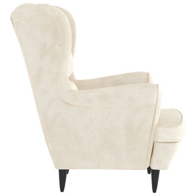 vidaXL Armchair Cream White Velvet