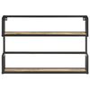 vidaXL Wall Shelf 60x20x60 cm Rough Mango Wood