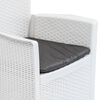 vidaXL Garden Chairs 2 pcs with Cushion White Plastic Rattan Look
