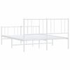 vidaXL Metal Bed Frame without Mattress with Footboard White 135x190cm