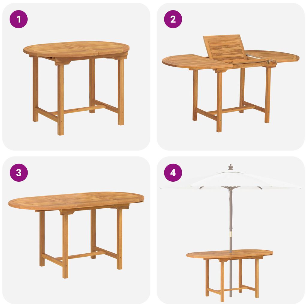 vidaXL 5 Piece Garden Dining Set Solid Wood Teak