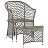 vidaXL 2 Piece Garden Lounge Set with Cushions Grey Poly Rattan
