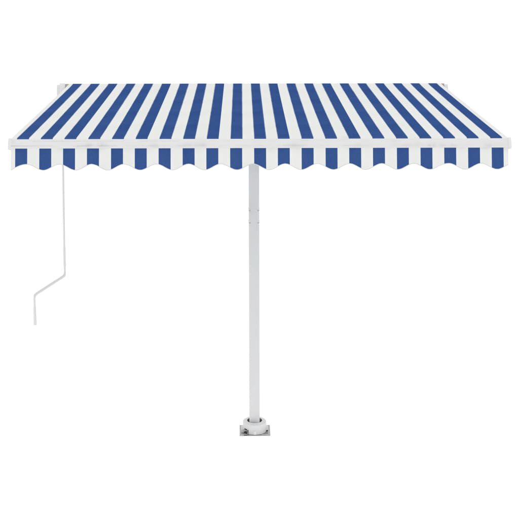 vidaXL Freestanding Automatic Awning 300x250cm Blue/White