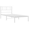 vidaXL Metal Bed Frame without Mattress with Headboard White 100x200cm