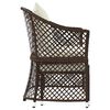 vidaXL 2 Piece Garden Lounge Set with Cushions Brown Poly Rattan