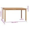 vidaXL Garden Dining Table 140x80x77 cm Solid Teak Wood