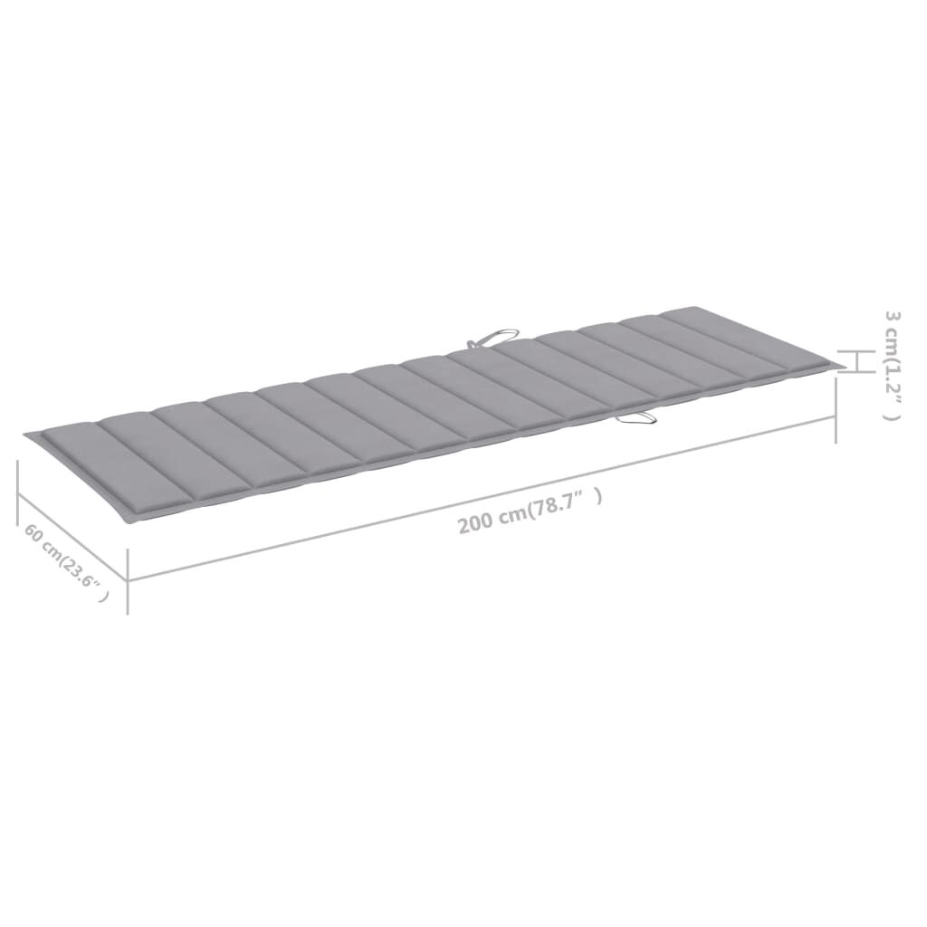 vidaXL Garden Sun Lounger with Cushion Solid Acacia Wood