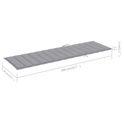 vidaXL Garden Sun Lounger with Cushion Solid Acacia Wood