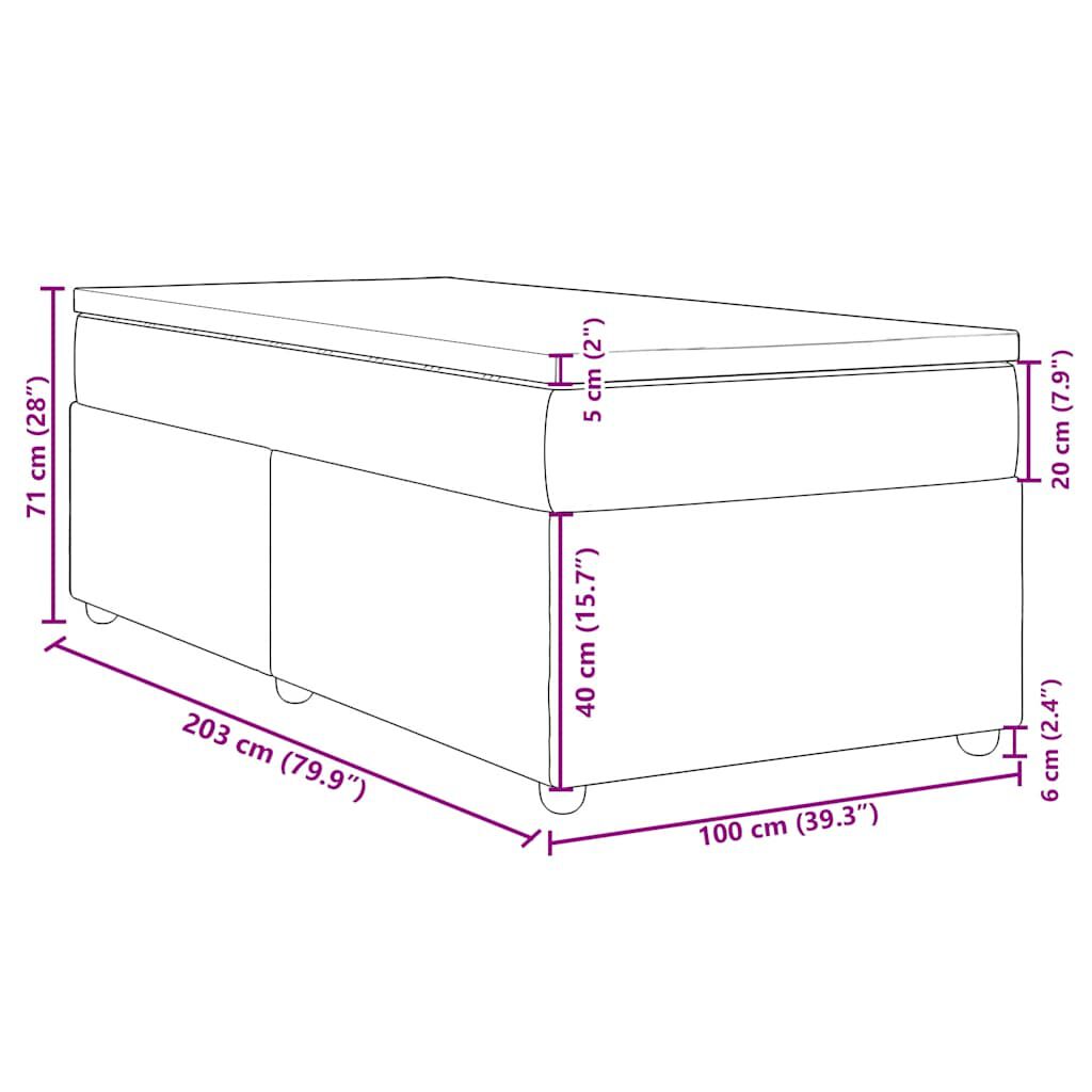 vidaXL Box Spring Bed with Mattress Dark Grey Twin XL Fabric