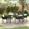 vidaXL Garden Dining Set with Cushion 5 pcs Black Poly Rattan