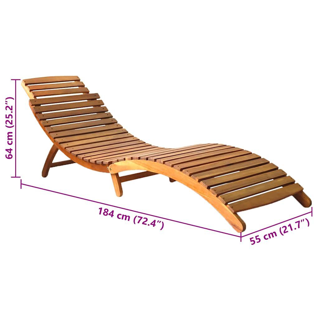 vidaXL Garden Sun Lounger with Cushion Solid Wood Acacia