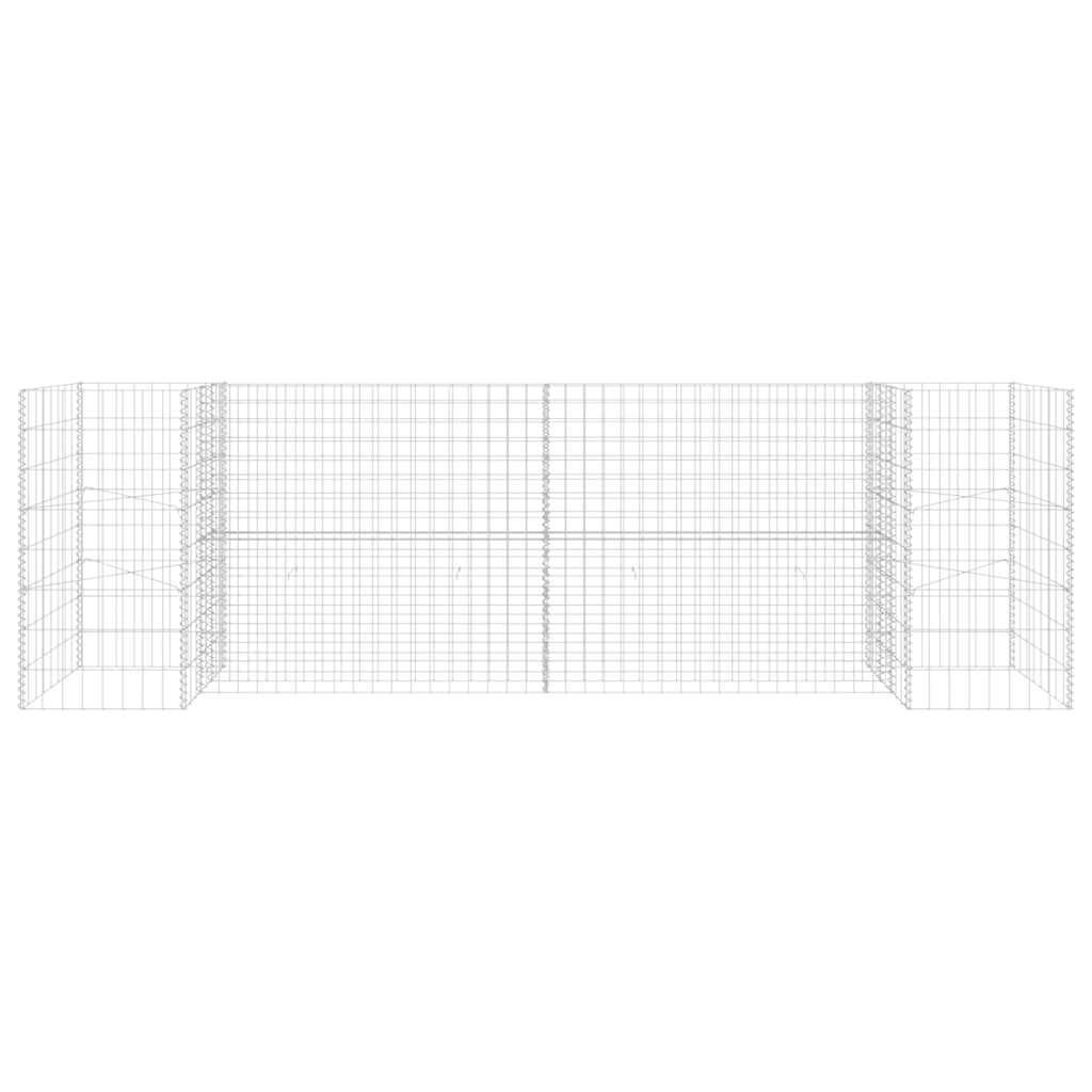 vidaXL H-Shaped Gabion Planter Steel Wire 260x40x80 cm
