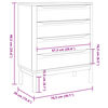 vidaXL Chest of Drawers FLORO Grey cm Solid Wood Pine
