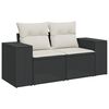 vidaXL 4 Piece Garden Sofa Set with Cushions Black Poly Rattan