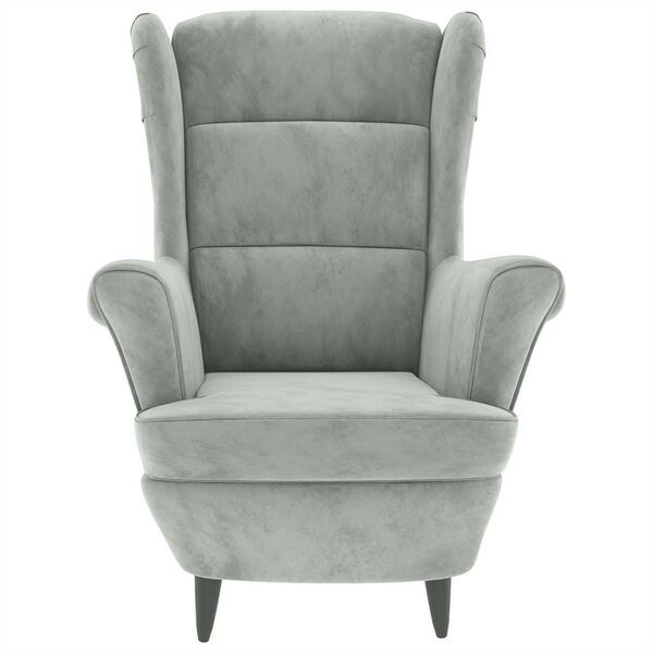 vidaXL Armchair Light Grey Velvet