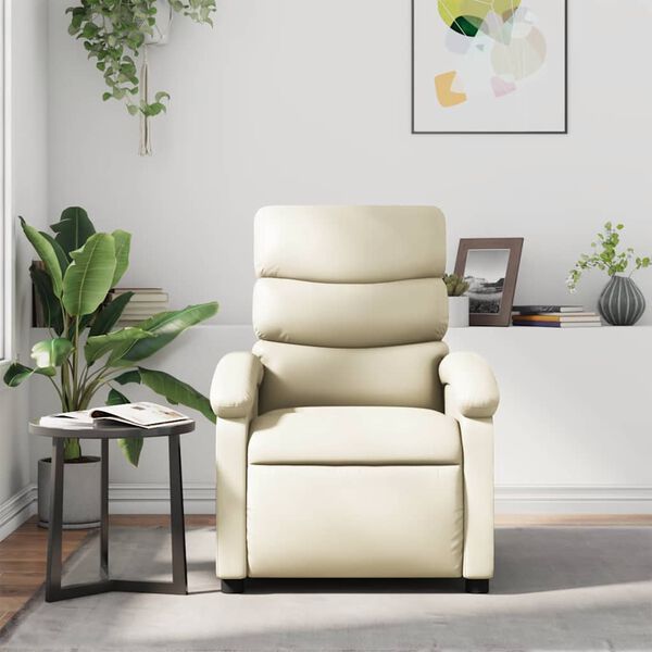 vidaXL Recliner Chair Cream Faux Leather