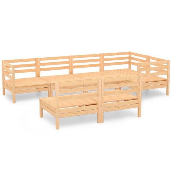 vidaXL 7 Piece Garden Lounge Set Solid Pinewood