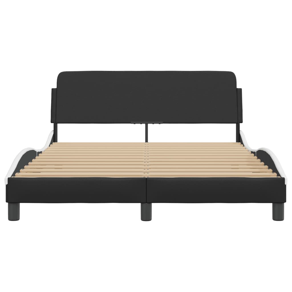 vidaXL Bed Frame without Mattress Black and White 137x187 cm Double Faux Leather